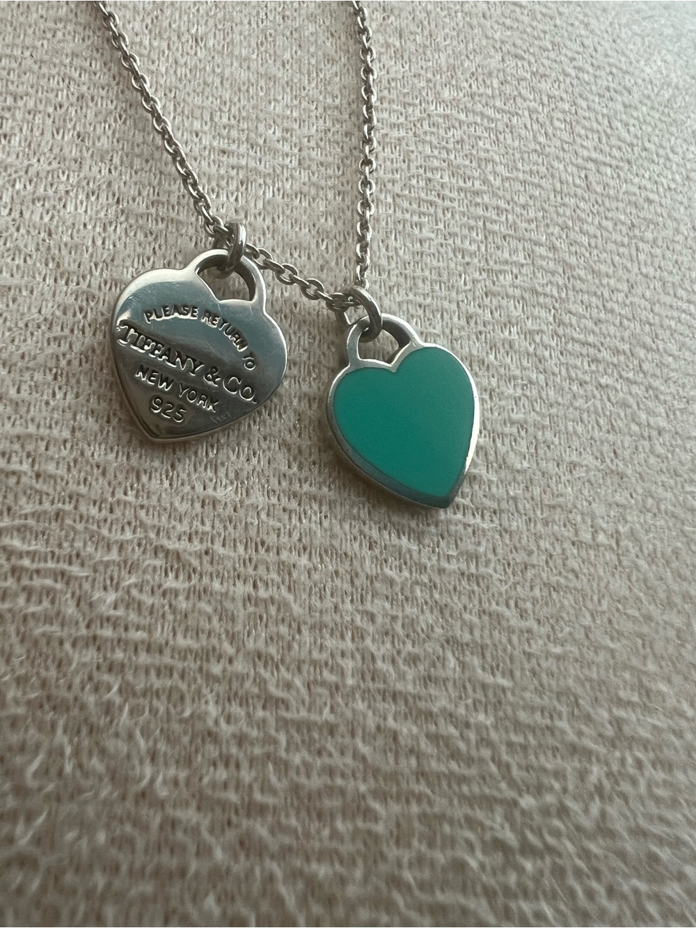 Tiffany & Co. Silver Mini Double Heart Pendant Necklace - Picture 8 of 9